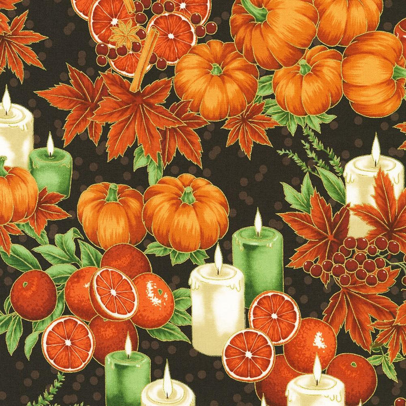 RK Sweet Pumpkin Spice - 22319-323 Walnut - Cotton Metallic Fabric