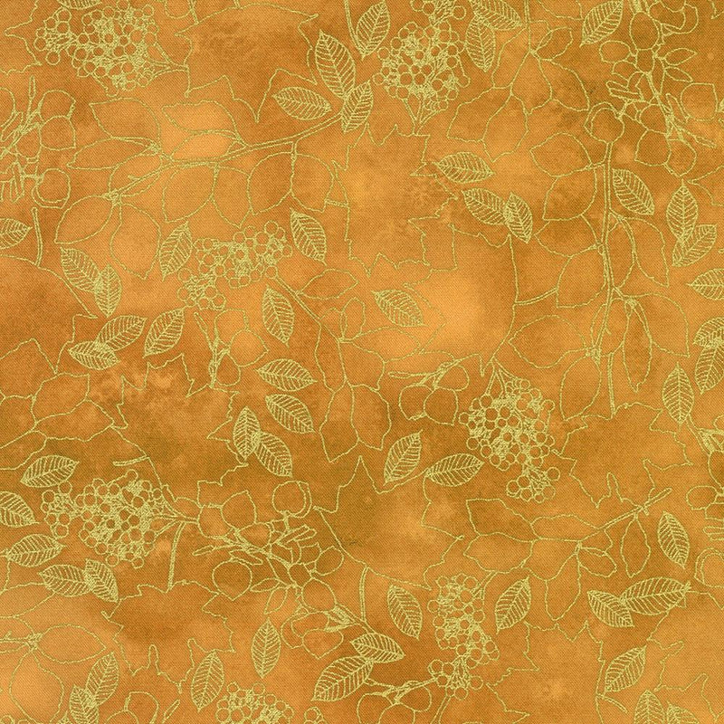 RK Warm Welcome - 22967-142 Amber - Cotton Metallic Fabric
