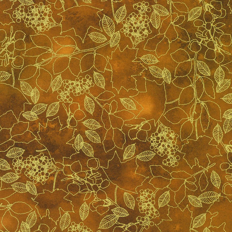 RK Warm Welcome - 22967-179 Rust - Cotton Metallic Fabric