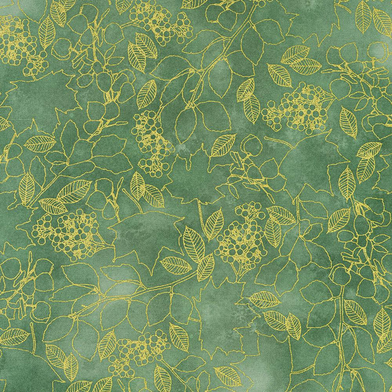 RK Warm Welcome - 22967-385 Eucalyptus - Cotton Metallic Fabric