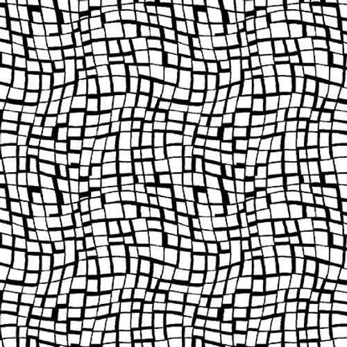 STUDIO E All or Nothing Wavy Grid - 8225-09 Black/White - Cotton Fabric