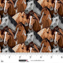 STUDIO E American Spirit Packed Horses - 8785-40 Tan/Multi - Cotton Fabric