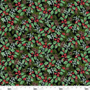STUDIO E Blooms of the Holiday - 8383-99 Black Multi - Cotton Fabric