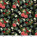 STUDIO E Blooms of the Holiday - 8386-99 Black Multi - Cotton Fabric