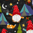 STUDIO E Camping Gnomes - 8250-99 Dark Charcoal - Cotton Fabric