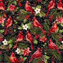 STUDIO E Holiday Feathers & Flourish - 9265-99 Black - Cotton Fabric
