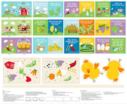STUDIO E Huggable & Loveable Book Panel - 8186P-01 Multi - Cotton Fabric