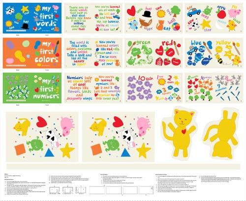 STUDIO E Huggable & Loveable XII Book Panel 6809P-01 Multi - Cotton Fabric