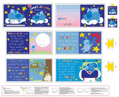 STUDIO E Huggable & Loveable X Sweet Dreams Little One Book Panel - 5820P-1 Multi - Cotton Fabric