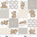 STUDIO E Sleepy Teddy - 8518-94 Gray/Multi - Cotton Fabric