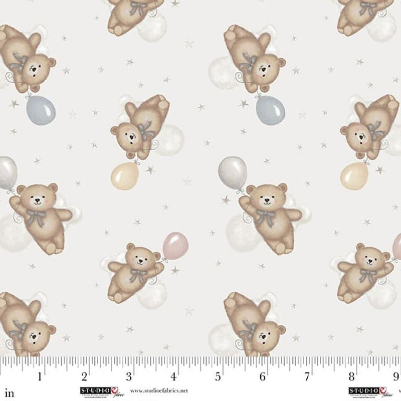 STUDIO E Sleepy Teddy - 8520-13 Gray/Multi - Cotton Fabric