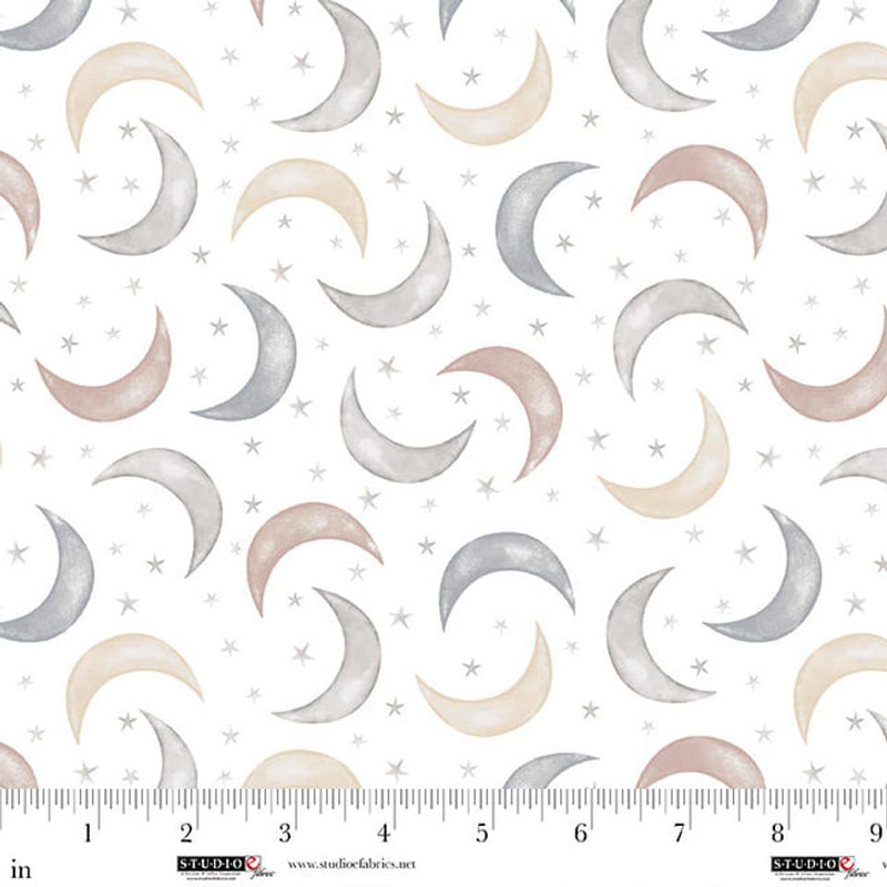 STUDIO E Sleepy Teddy - 8521-03 White/Multi - Cotton Fabric