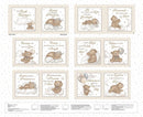 STUDIO E Sleepy Teddy Book Panel - 8527P-34 Oatmeal/Multi - Cotton Fabric