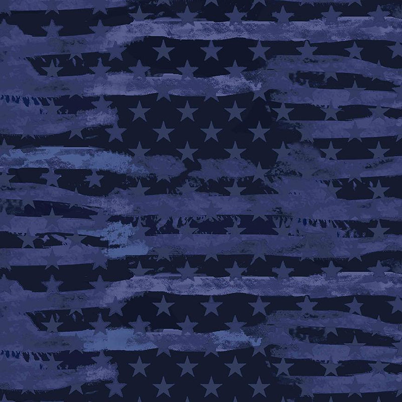 SYK Camo Flag - 1341NAVY - Cotton Fabric
