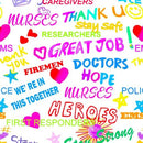 SYK Home Front Girls Thank You To Our Heroes - 10349WHITE - Cotton Fabric
