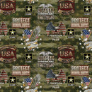 SYK Military Army Camo Flag - 1338A - Cotton Fabric