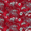 SYK NCAA Ohio State Argyle Boxes - OHS1371 - Cotton Fabric