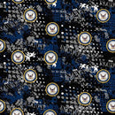 SYK United States Navy Military Navy Abstract Geo Logo - 1180N - Cotton Fabric