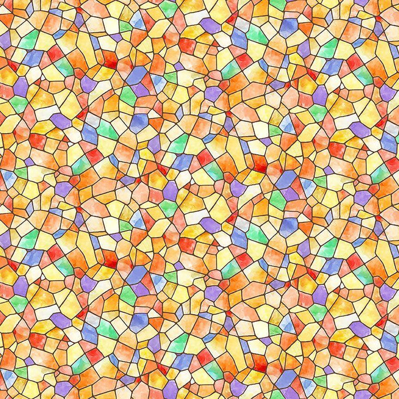 TT All is Calm Stained Glass Tiles - CD3526-MULTI - Cotton Fabric