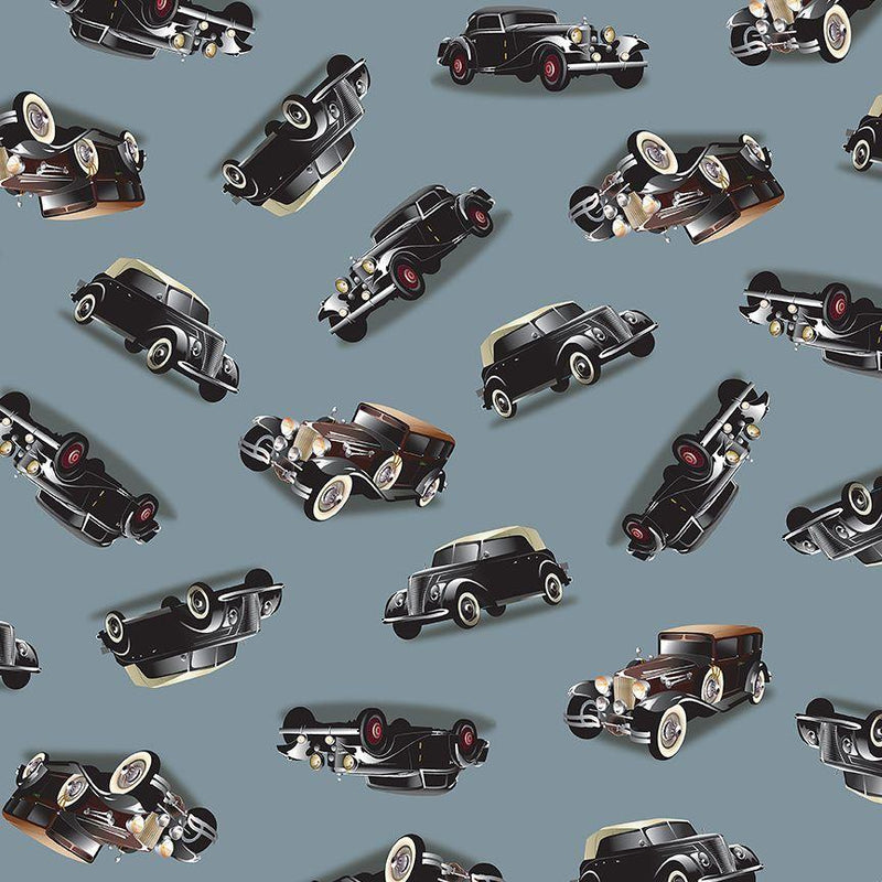 TT Antique Car Show CD2171-GREY - Cotton Fabric