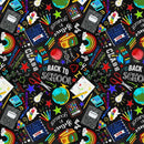TT Back To School Chalk Print - CD3023-BLACK - Cotton Fabric