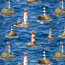 TT Beacon of Light Lighthouse Scenic - CD3761-SEA - Cotton Fabric