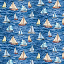 TT Beacon of Light Sailboats in the Sea - CD3763-OCEAN - Cotton Fabric