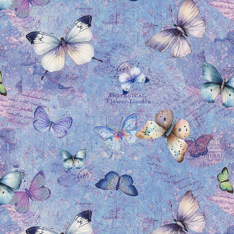 TT Butterfly Dreams Bug - CD2907-BLUE - Cotton Fabric
