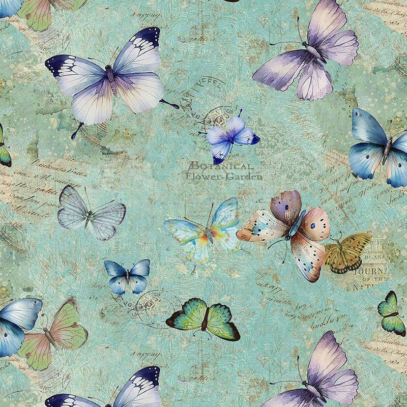 TT Butterfly Dreams Bug - CD2907-GREEN - Cotton Fabric