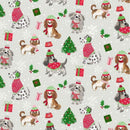 TT Christmas Cheer Christmas Dogs Holiday - CD4073 Grey - Cotton Fabric