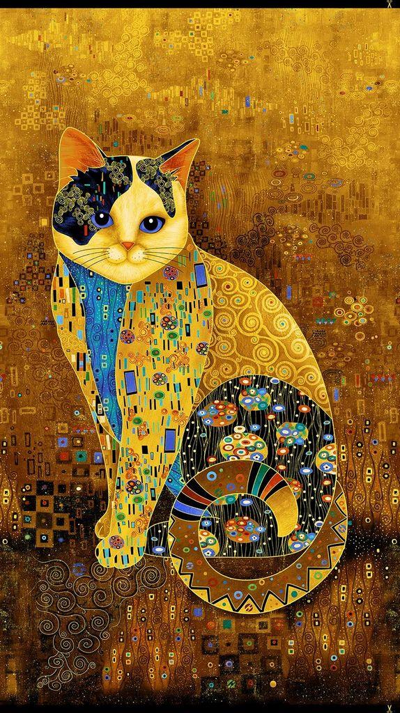 TT Cleo - Panel CM1880-GOLD - Cotton Fabric