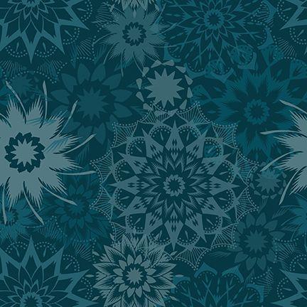 TT Colorstock Silhouette Medium Stars - CD3839-TEAL - Cotton Fabric