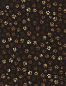 TT Dogs Rule Paw Print - C1846-MUD - Cotton Fabric