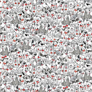 TT Dogs Rule Smiling Dogs - CD3845-WHITE - Cotton Fabric