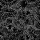 TT Doodle Floral 108" - CD3840-JET - Cotton Wide Back Fabric
