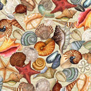 QT Endless Blues Packed Seashells - 30045-E Cream - Cotton Fabric
