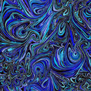 TT Escapade Abstract Metallic Marble - CM3799-INDIGO - Cotton Metallic Fabric