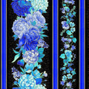 TT Escapade Floral Metallic 11" Stripes - CM3792-BLACK - Cotton Metallic Fabric