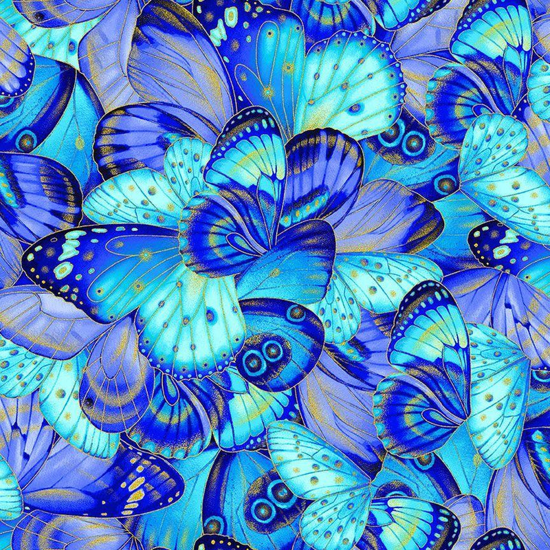 TT Escapade Metallic Butterflies Wings - CM3795-MULTI - Cotton Metallic Fabric