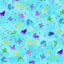 TT Evening Glow Butterflies In The Winds Metallic - CM4106-SKY - Cotton Metallic Fabric