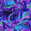 TT Evening Glow Butterfly Swirls - CM4107-PURPLE - Cotton Metallic Fabric