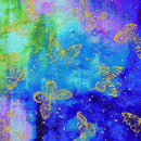 TT Evening Glow Metallic Butterflies - CM4105-MULTI - Cotton Metallic Fabric