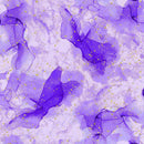 TT Evening Glow Water Paint Texture - CM4108-PURPLE - Cotton Metallic Fabric