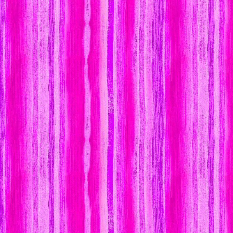 TT Fanciful Fronds Soft Nature Stripes - CD2825-PINK - Cotton Fabric