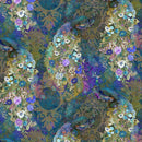 TT Flourish Peacock Bird Floral - CD2581-TEAL - Cotton Fabric