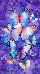 TT Flutter Butterfly Panel 24" - CD3776-PURPLE - Cotton Fabric