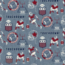 TT Football Players & Text CD2088-GREY - Cotton Fabric