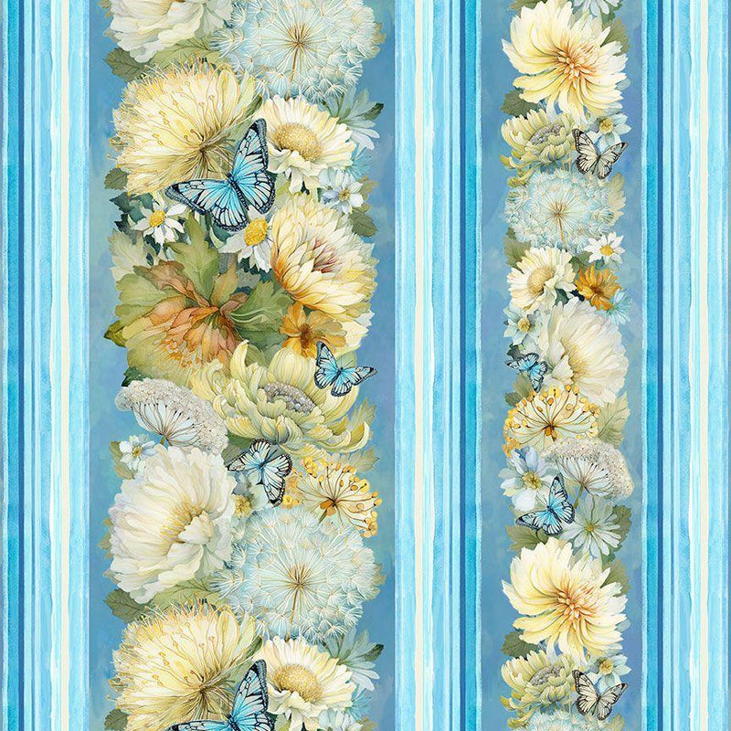 TT Forest Whisper 11" Stripe - CD3682-BLUE - Cotton Fabric
