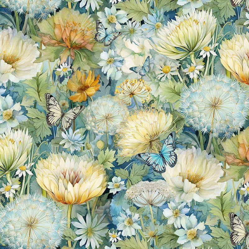 TT Forest Whisper Forest Floral and Butterflies - CD3681-BLOOM - Cotton Fabric