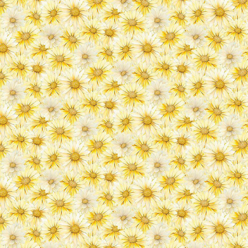 TT Forest Whisper Packed Daisies - CD3686-YELLOW - Cotton Fabric